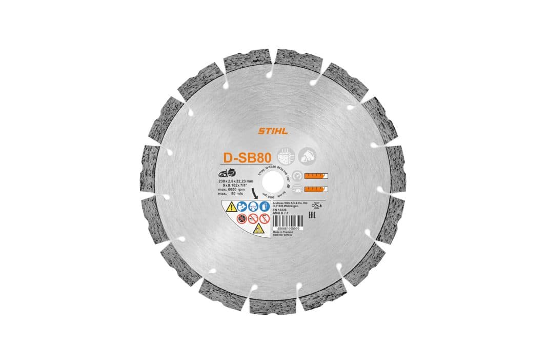 Diamantový rezný kotúč – Betón/Tvrdý kameň, D-SB80 230mm/9″