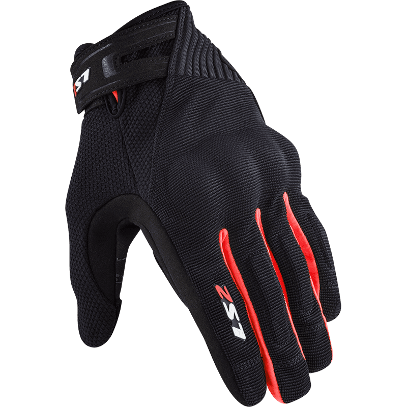 LS2 DART 2 MAN GLOVES BLACK RED