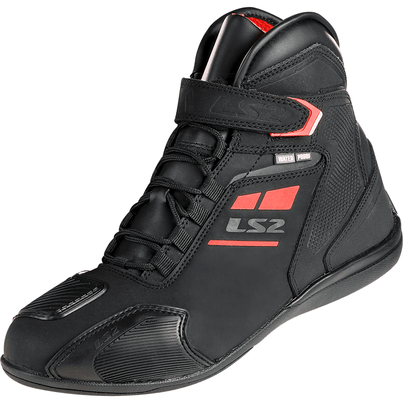 LS2 GARRA MAN BOOTS WP BLACK RED