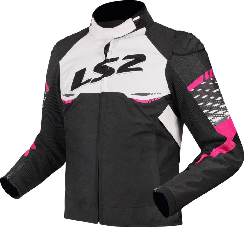 LS2 APEX LADY JACKET BLACK WHITE PINK