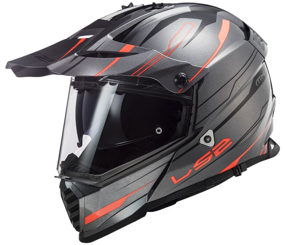 LS2 MX436 PIONEER EVO KNIGHT TITANIUM ORANGE