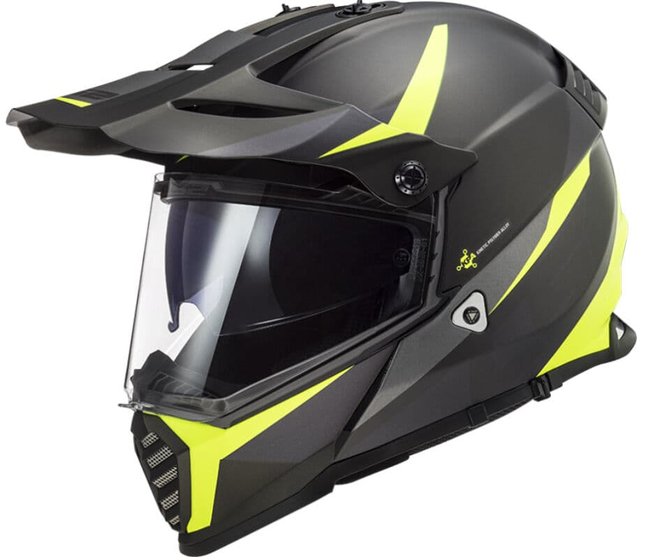 LS2 MX436 PIONEER EVO ROUTER MATT BLACK H-V YELLOW