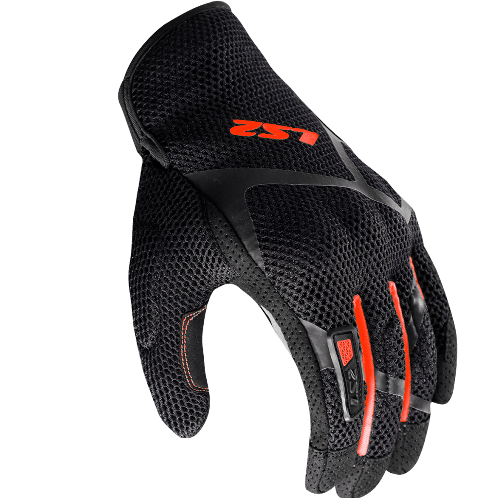 LS2 RAY II MAN GLOVES BLACK RED