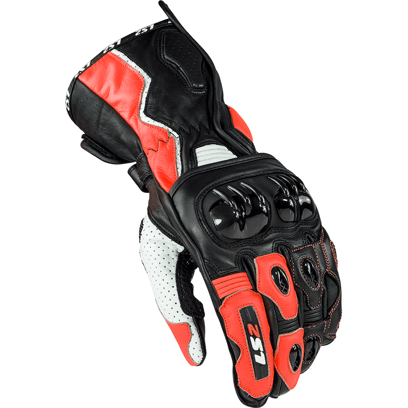 LS2 SWIFT RACING GLOVES BLACK WHITE RED