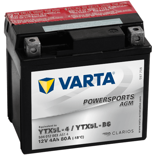 Varta 12V/4Ah moto LF, YTX5L-4/YTX5L-BS Access DRR? TGB Bullet