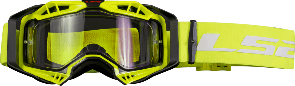 LS2 AURA ENDURO SERIES GOGGLE BLACK H-V YELLOW WITH CLEAR VISOR