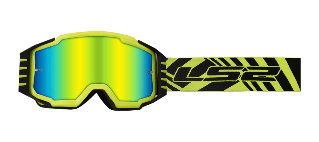 LS2 CHARGER PRO GOGGLE H-V YELLOW WITH IRIDIUM VISOR