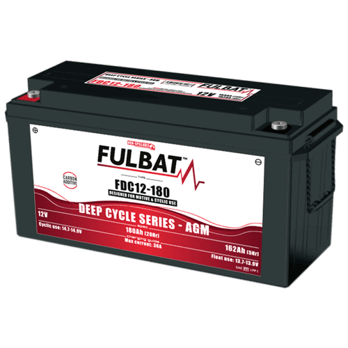 FULBAT Battery 12V/180Ah FDC12-180 Deep Cycle AGM Carbon, Linhai UTV Electric