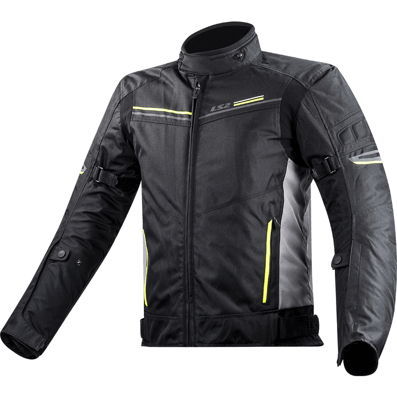 LS2 SHADOW MAN JACKET BLACK TITANIUM H-V YELLOW
