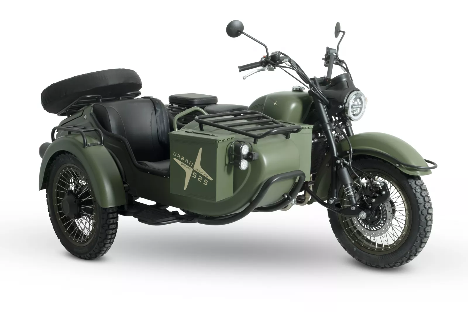 SWM SIDECAR 525 Military Green – Robustní off-road motocykel s postranným vozíkem